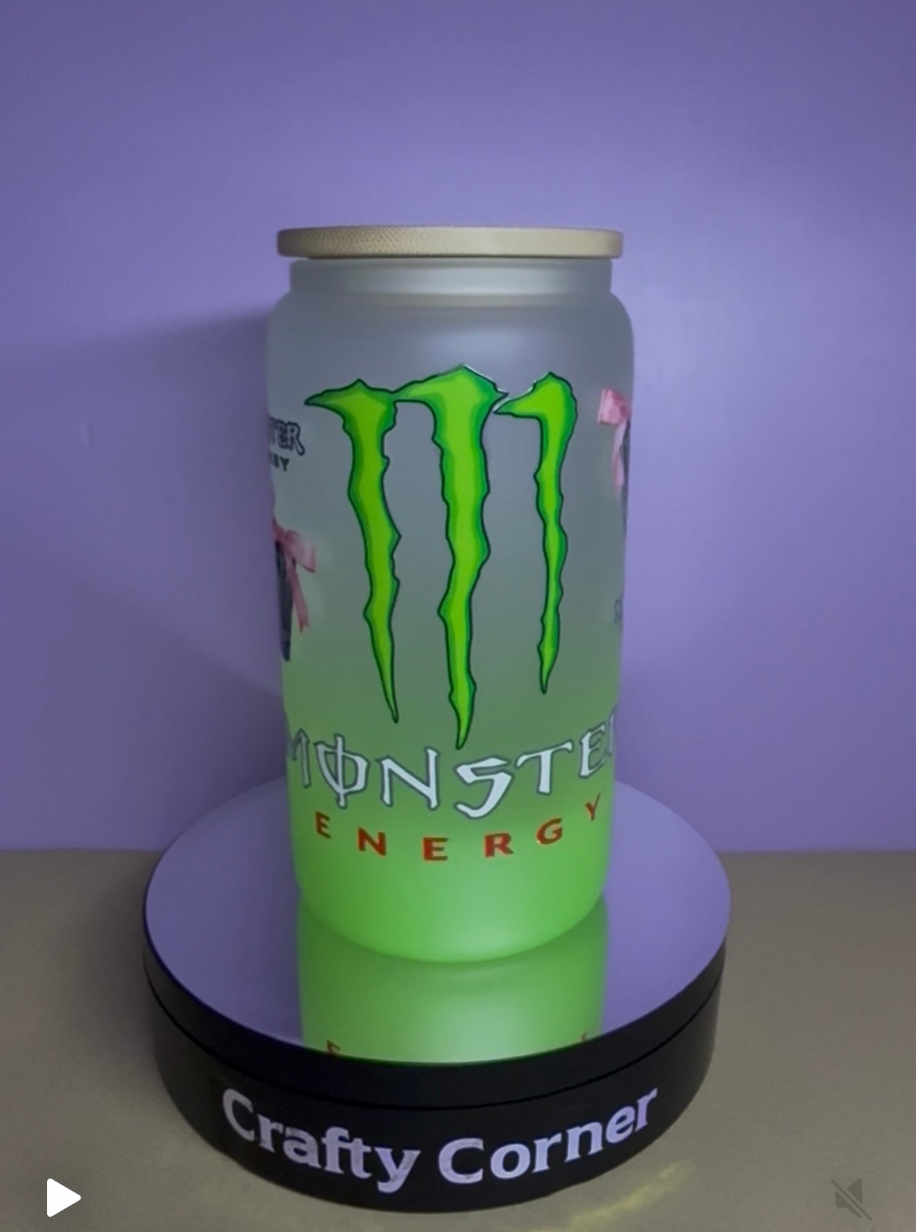 Monster Energy Frosted Libby Cab with Straw