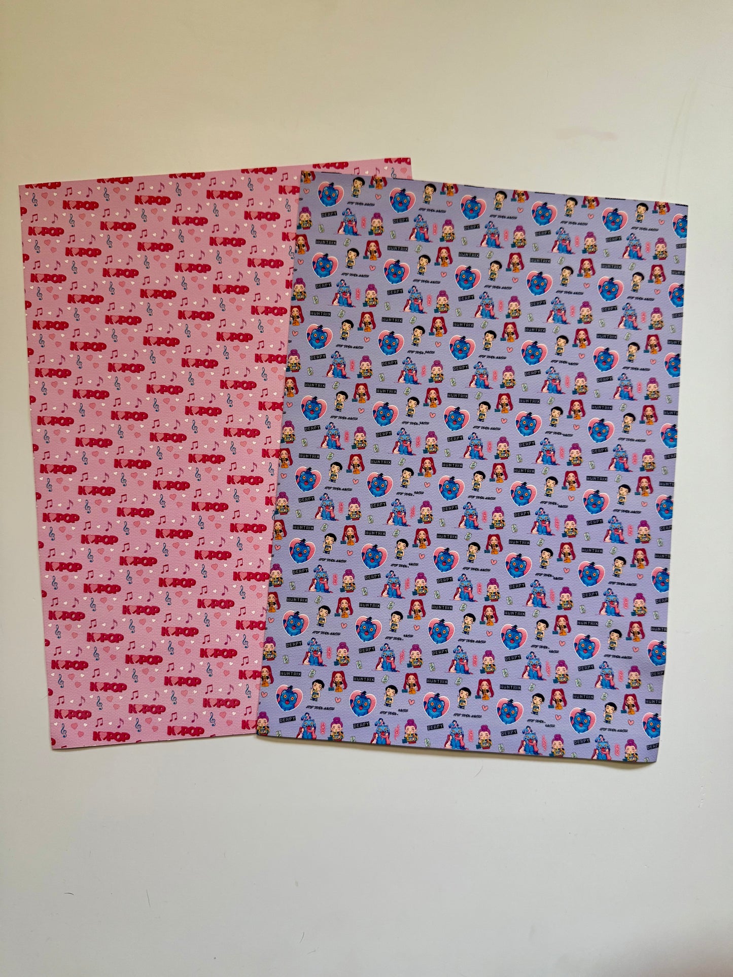 Huntrix Bow Canvas Fabric A4 Sheets | Printed Craft Fabric for Bows & DIY