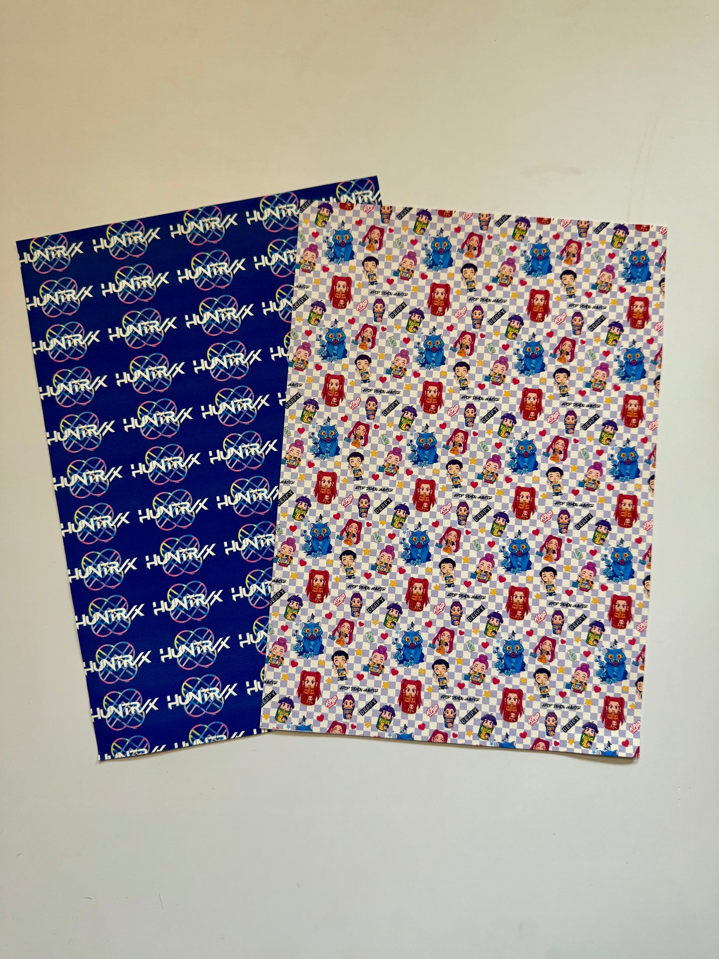 “Huntrix Bow Canvas Fabric A4 Sheets | Printed Craft Fabric for Bows & DIY”