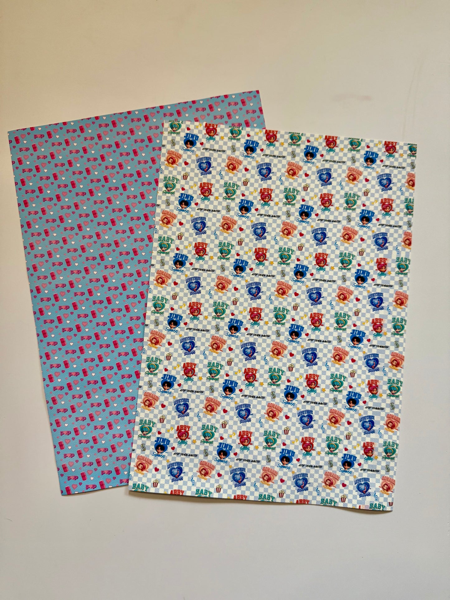 Saja Boys Bow Canvas Fabric A4 Sheets | Printed Craft Fabric for Bows