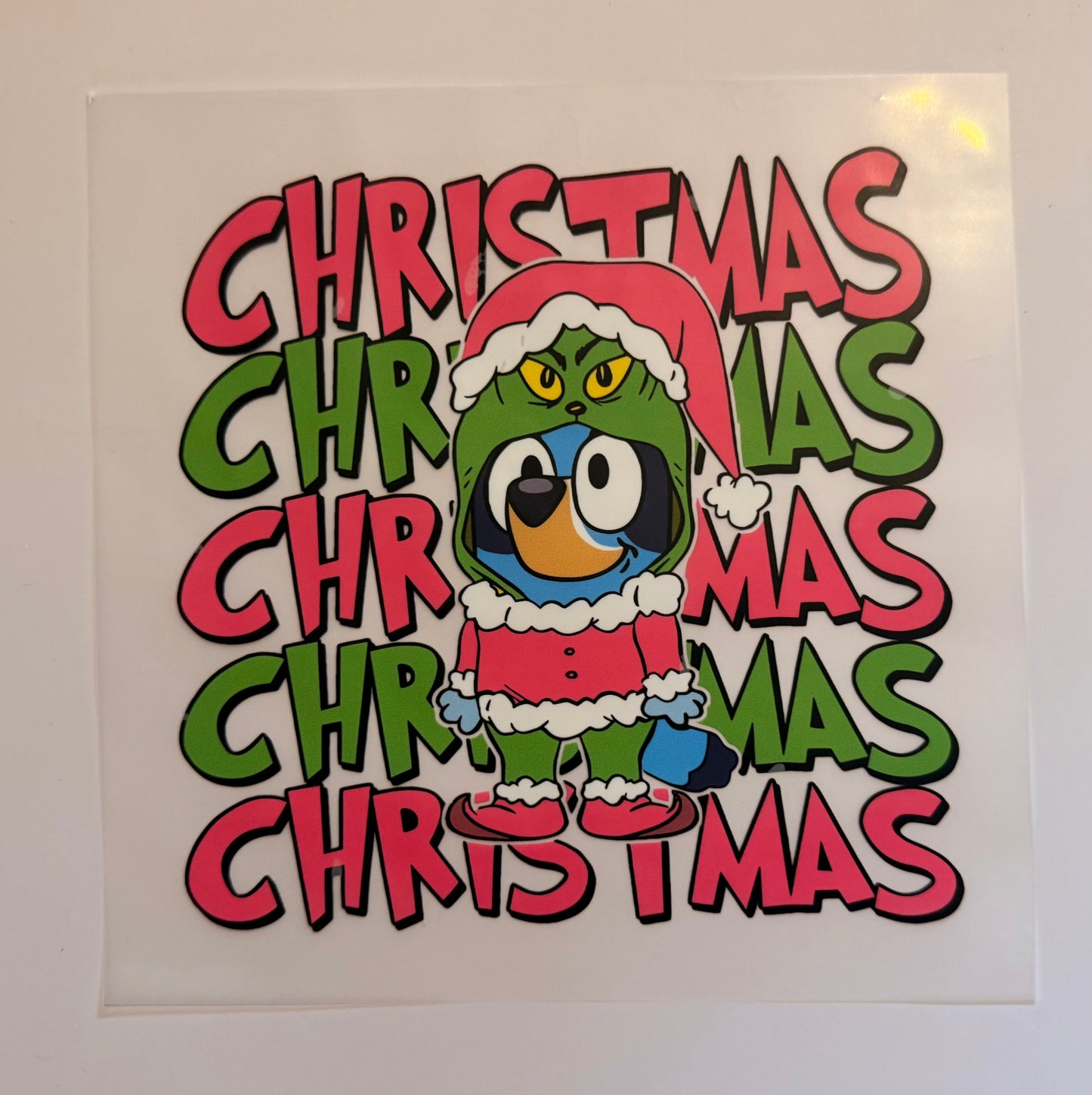 ππ Bluey Grinch Christmas Character DTF Heat Transfer β Festive Holiday Print π
β¨