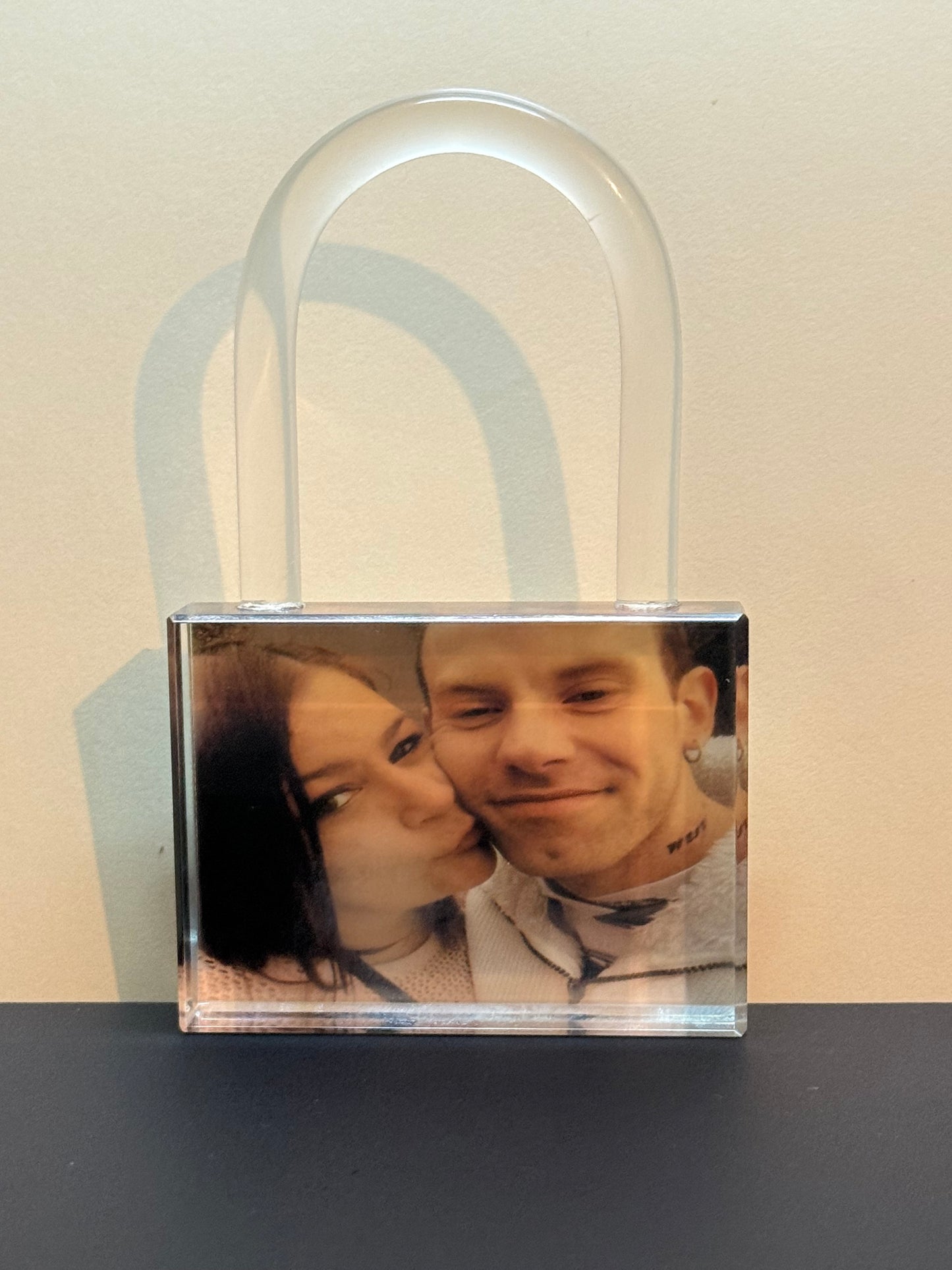 ✨ Personalised Photo Crystal Lock – Keepsake Gift
