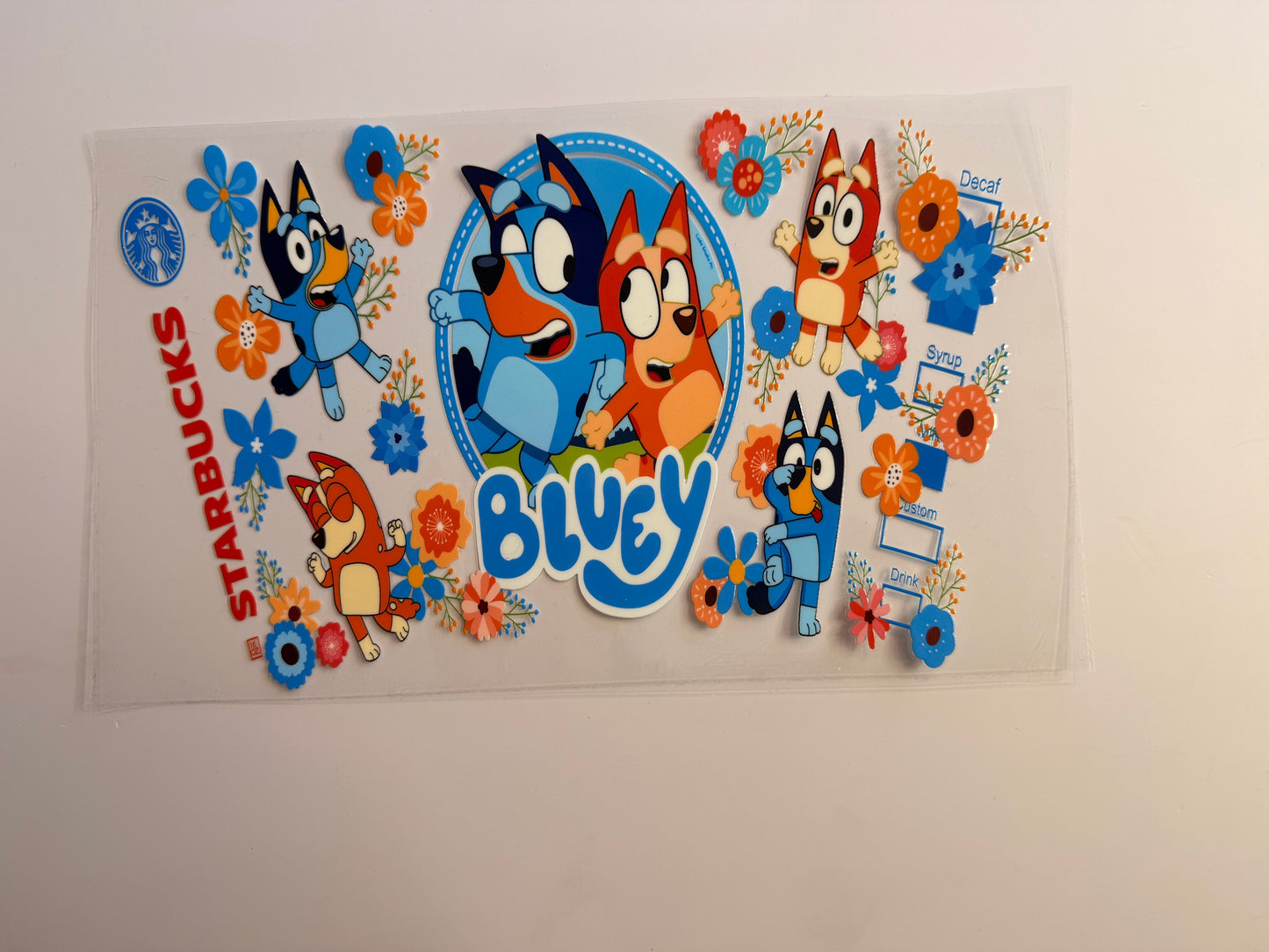 π Bluey Inspired 24oz Cold Cup Wrap β UVDTF Decal