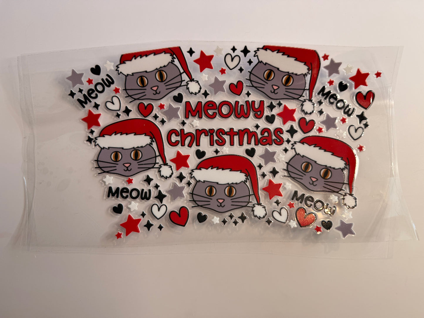 Meowy Christmas 24oz Cold Cup Wrap – Cat Lover Festive Design