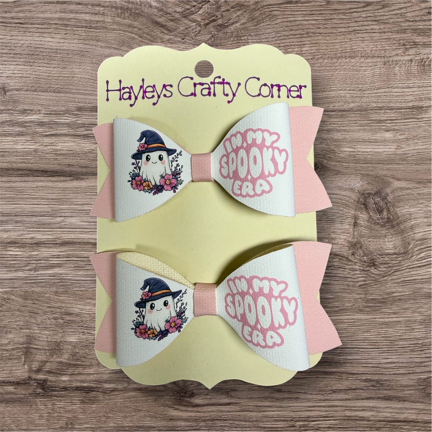 Pink " In My Spooky Era" Witch Ghost Bows