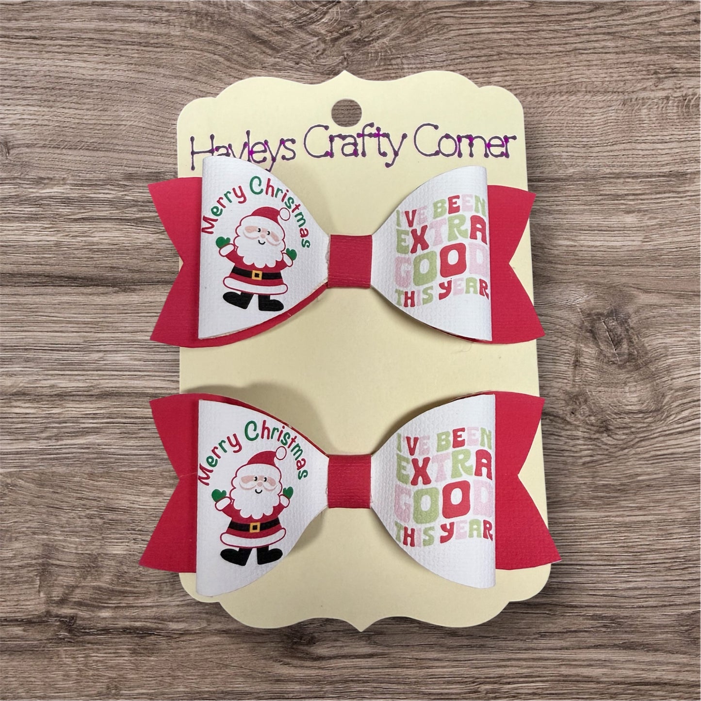Santa Hair Bows - Set of 2