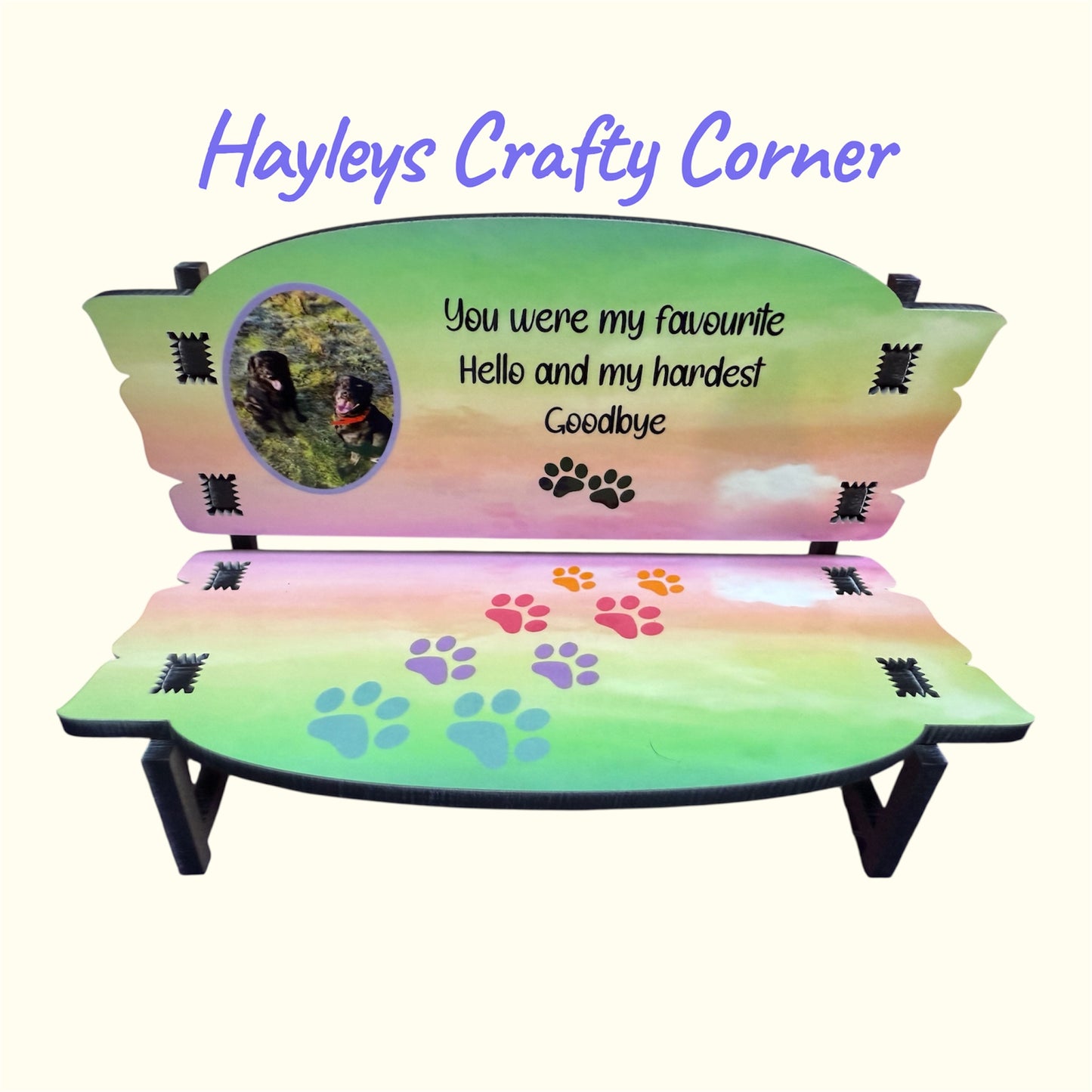 Custom Pet Memorial Bench - Personalised Keepsake