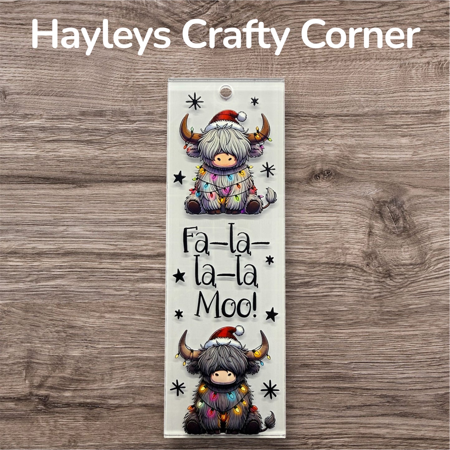 Fa-la-la-la Moo! Christmas Bookmark