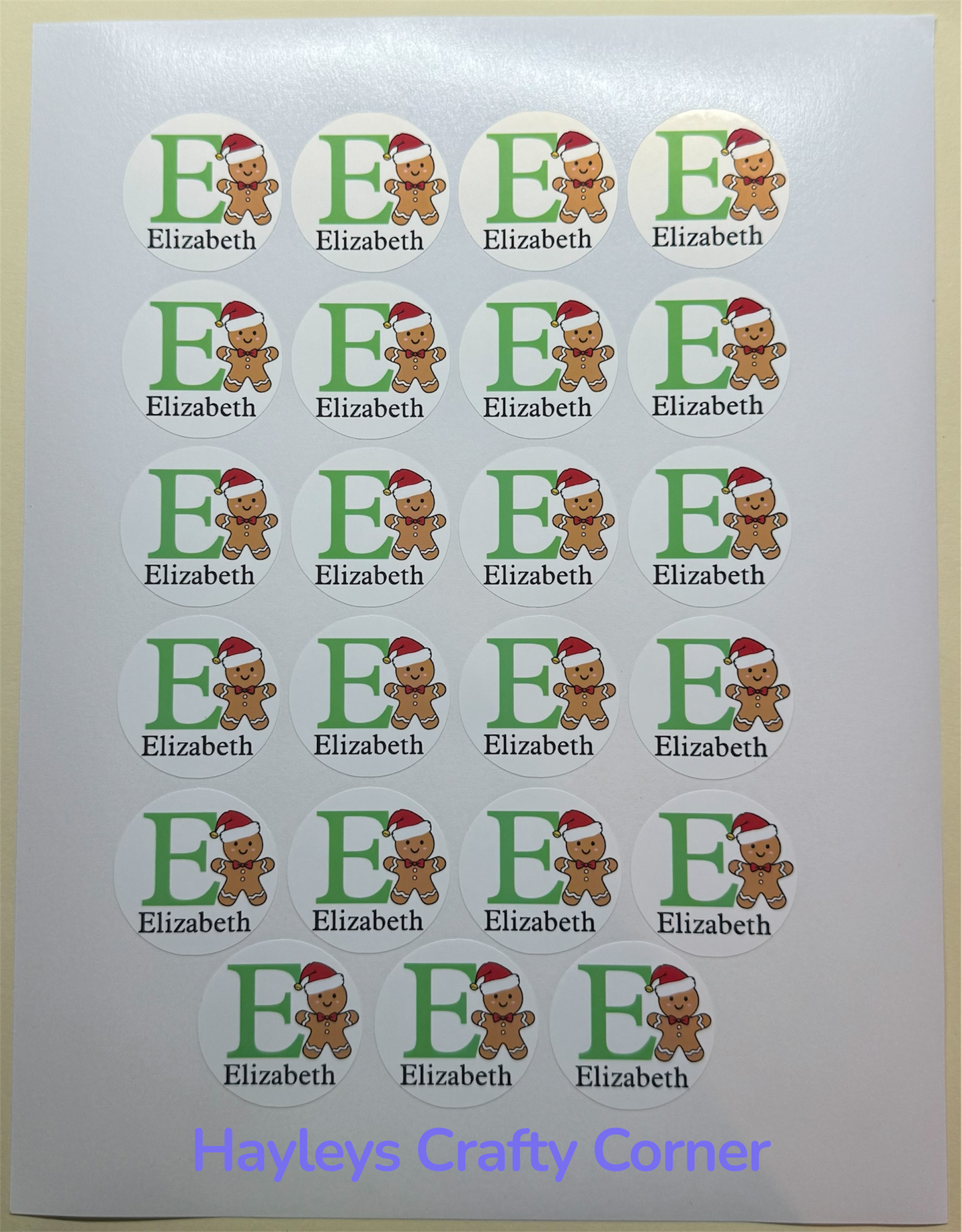 Personalised Christmas Named Stickers