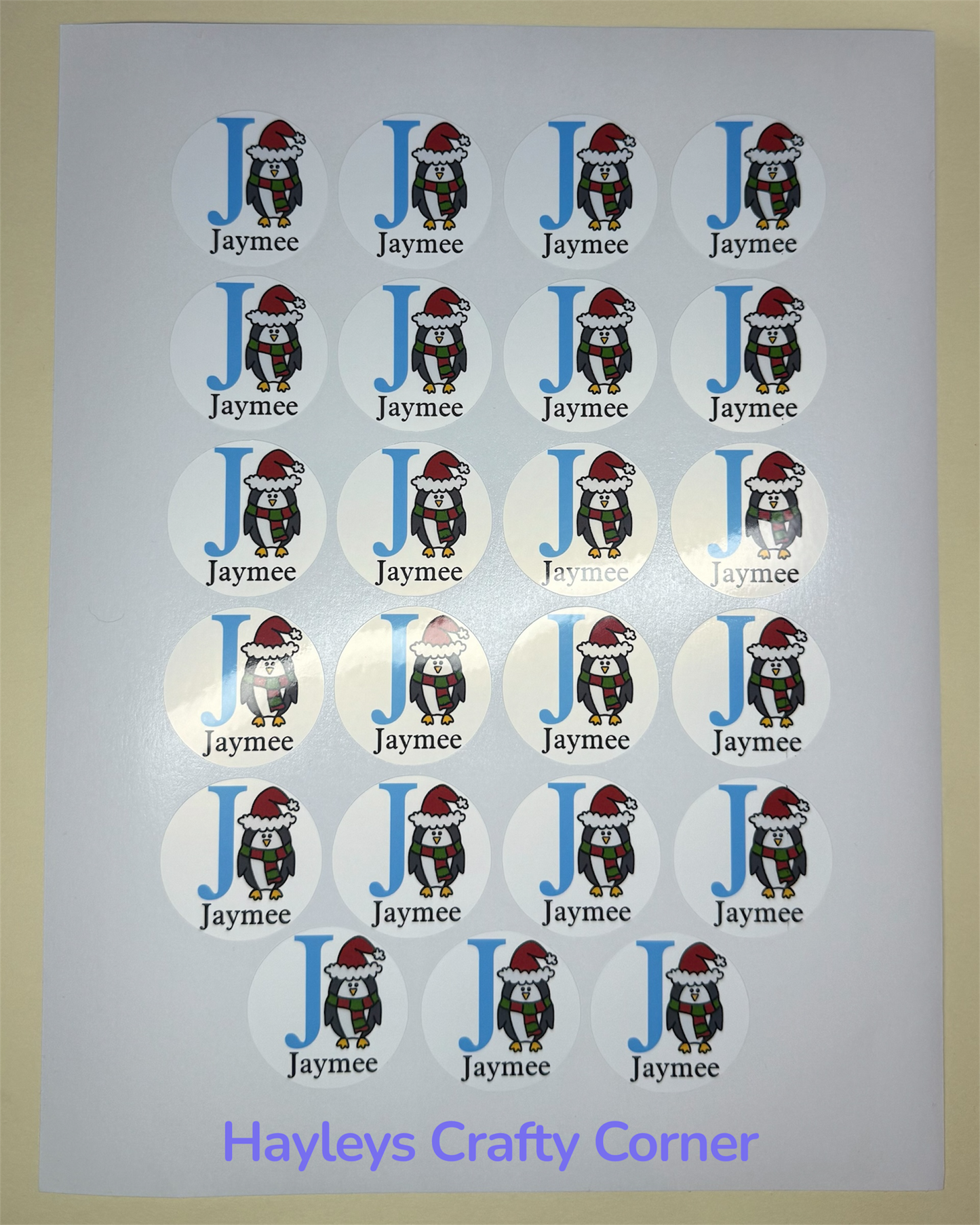 Personalised Christmas Named Stickers
