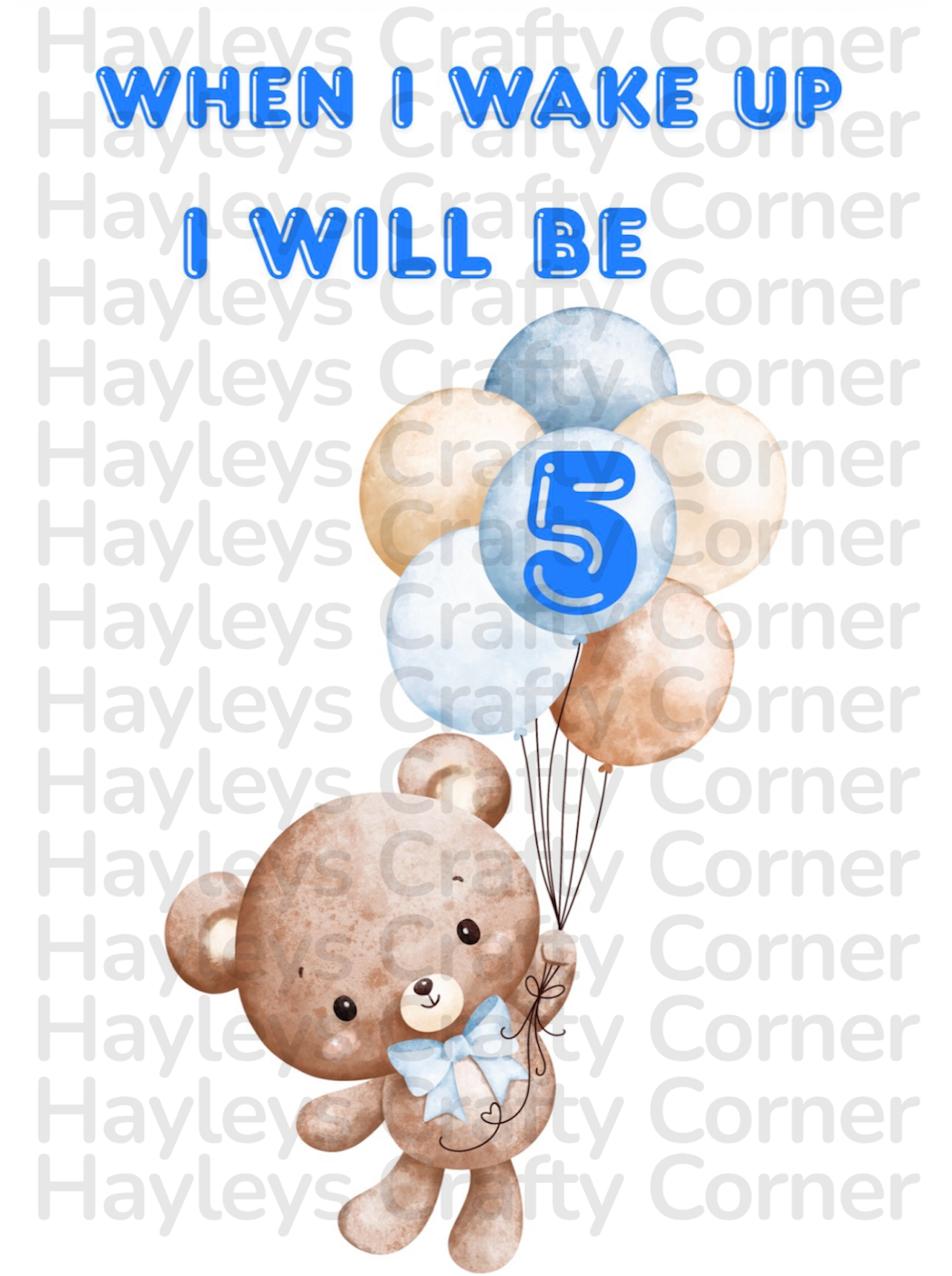 π Digital Birthday Design β Blue Teddy (Ages 1β6) π