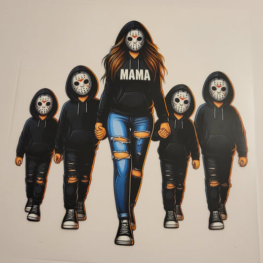 Masked Family "Mama" Halloween DTF Heat Transfer