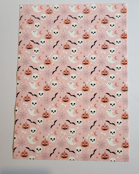 Halloween Print Bow Fabric – A4 Sheet 🎃👻🎀