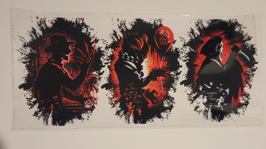 Freddy, Pennywise & Ghostface Horror Character Wrap 🔪🎈👻