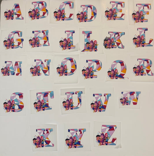 DTF Huntrix Heat Transfer Alphabet A–Z | Colourful Letter Designs