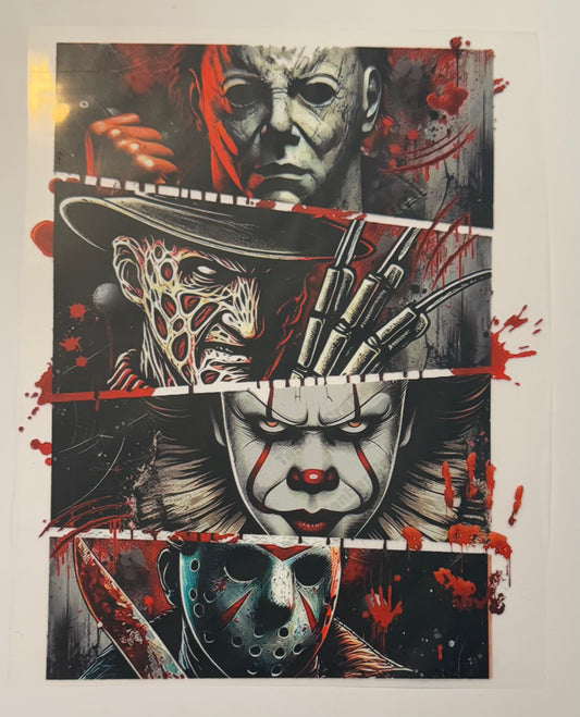 Michael, Freddy, Pennywise & Jason Halloween DTF Heat Transfer 🔪🎈🎃👻