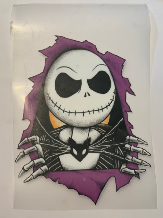 Jack Skellington Halloween DTF Heat Transfer  🎃🖤👻