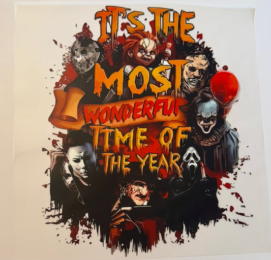 The Most Wonderful Time of the Year” Horror Movie Halloween DTF Heat Transfer 🔪🎃👻