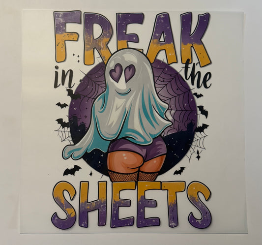 Freak in the Sheet Cheeky Ghost Bum Halloween DTF Heat Transfer  👻🍑🎃