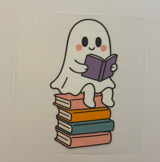 Bookworm Ghost Heat Transfer – Halloween Iron-On DIY