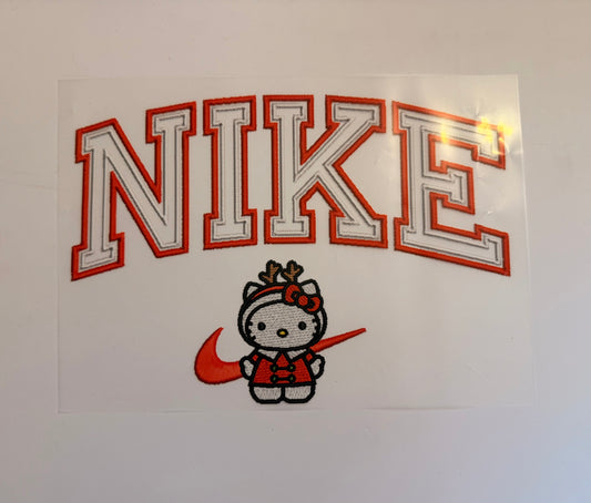 🎀🐾 Cute Hello Kitty Christmas DTF Heat Transfer – Festive Red & White Design 🎄✨