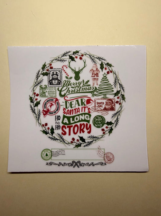 🎄📬 Dear Santa It’s a Long Story – Festive Christmas Wreath Design 🎅✨