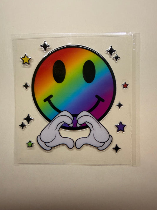 🌈 Rainbow Smiley Heart Hands