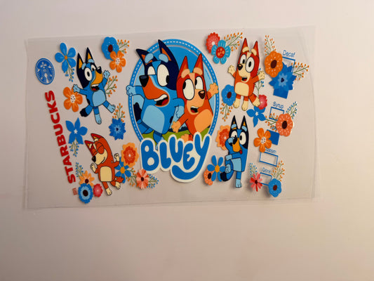 💙 Bluey Inspired 24oz Cold Cup Wrap – UVDTF Decal
