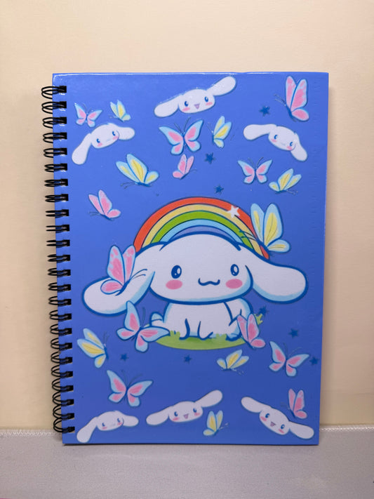 Cute Cinnamoroll & Butterfly Notebook – Blue Spiral Journal