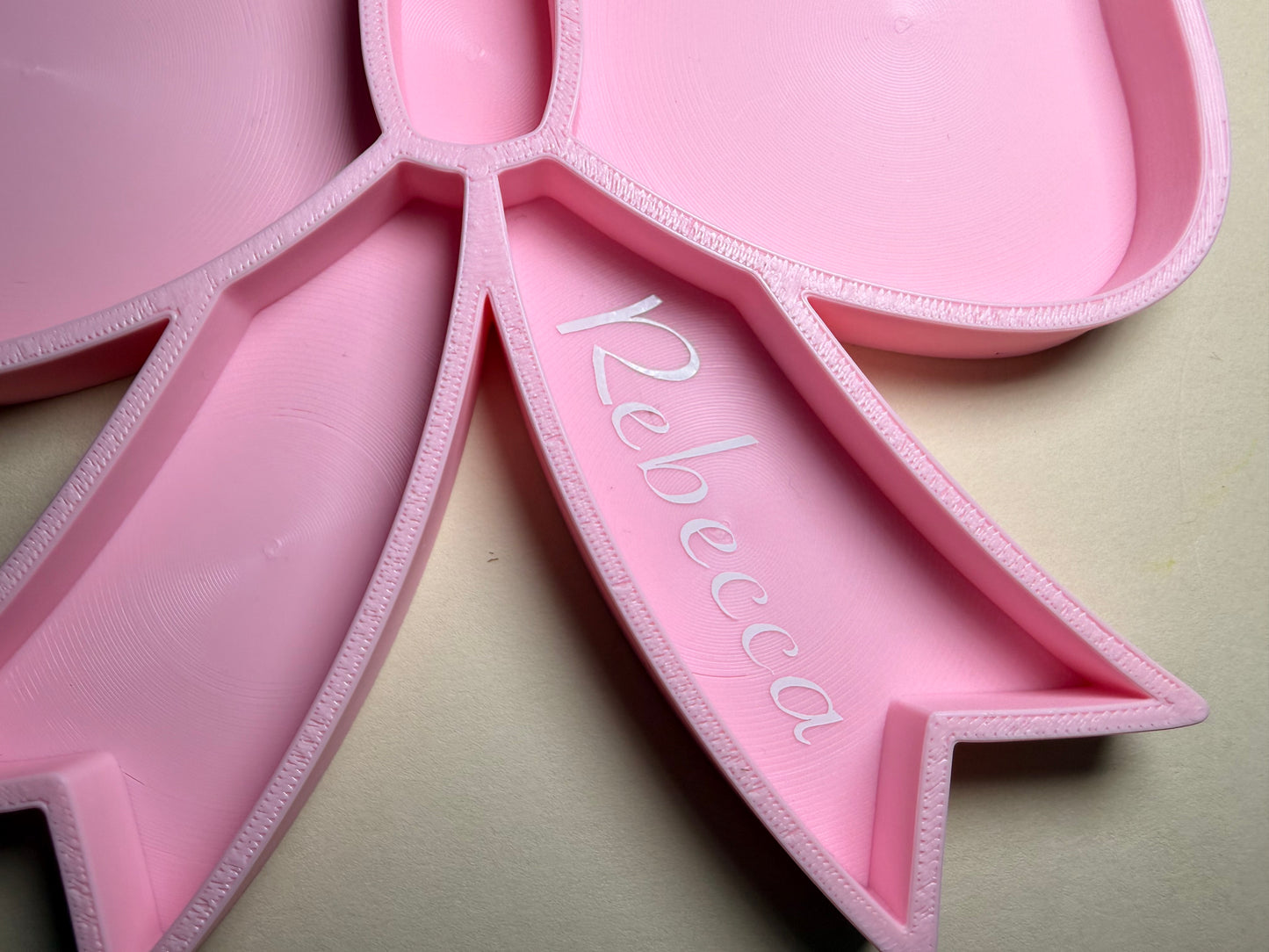 🎀 Personalised 3D Printed Bow Trinket Tray 🎀